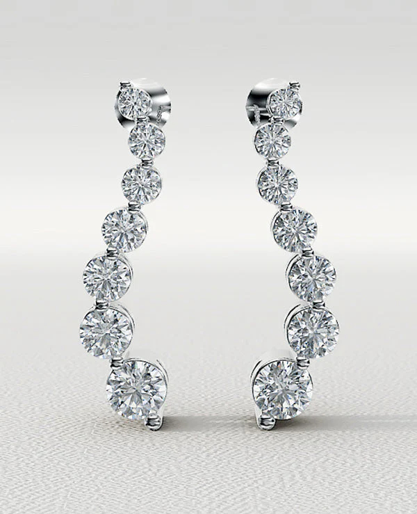 Wavy Journey Round Link Diamond Earrings with 1.00 ct.(finished) - Image 3