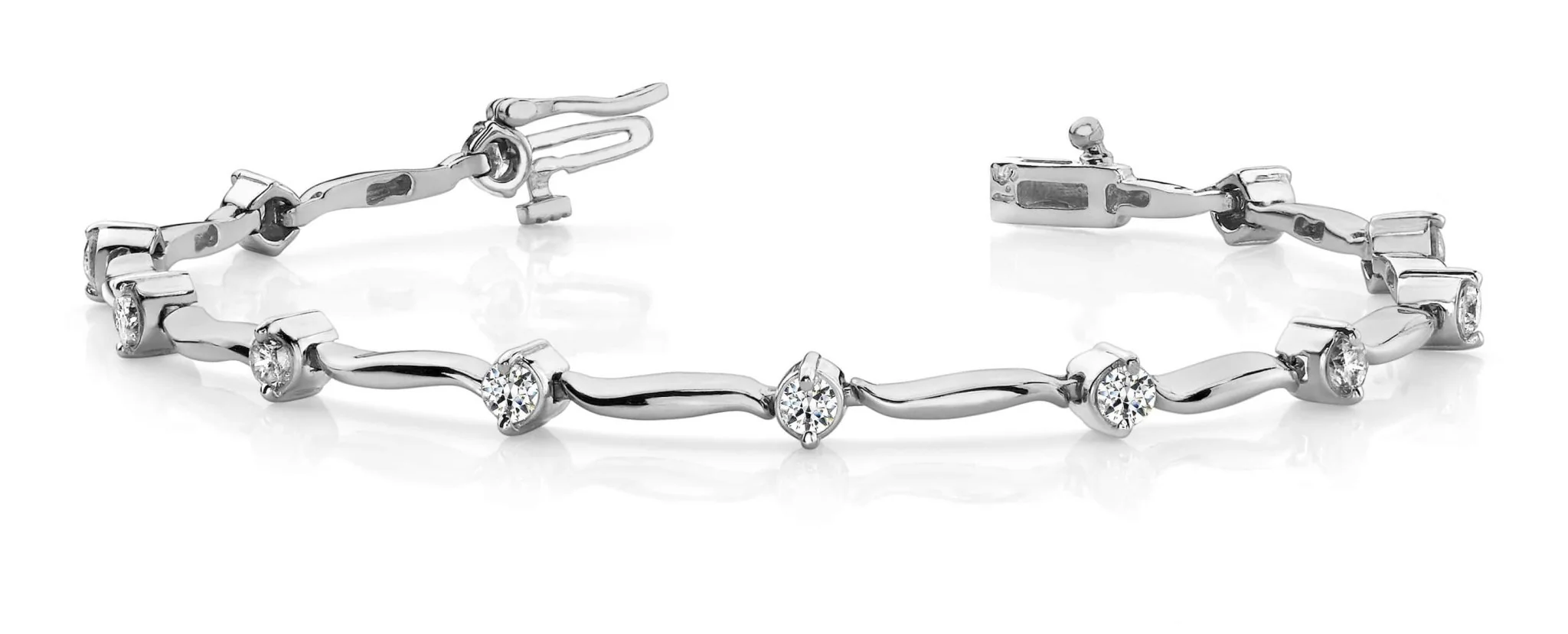 Wavy Link Diamond Bracelet with 1.05 ct.(finished) 2.75mm - Image 4