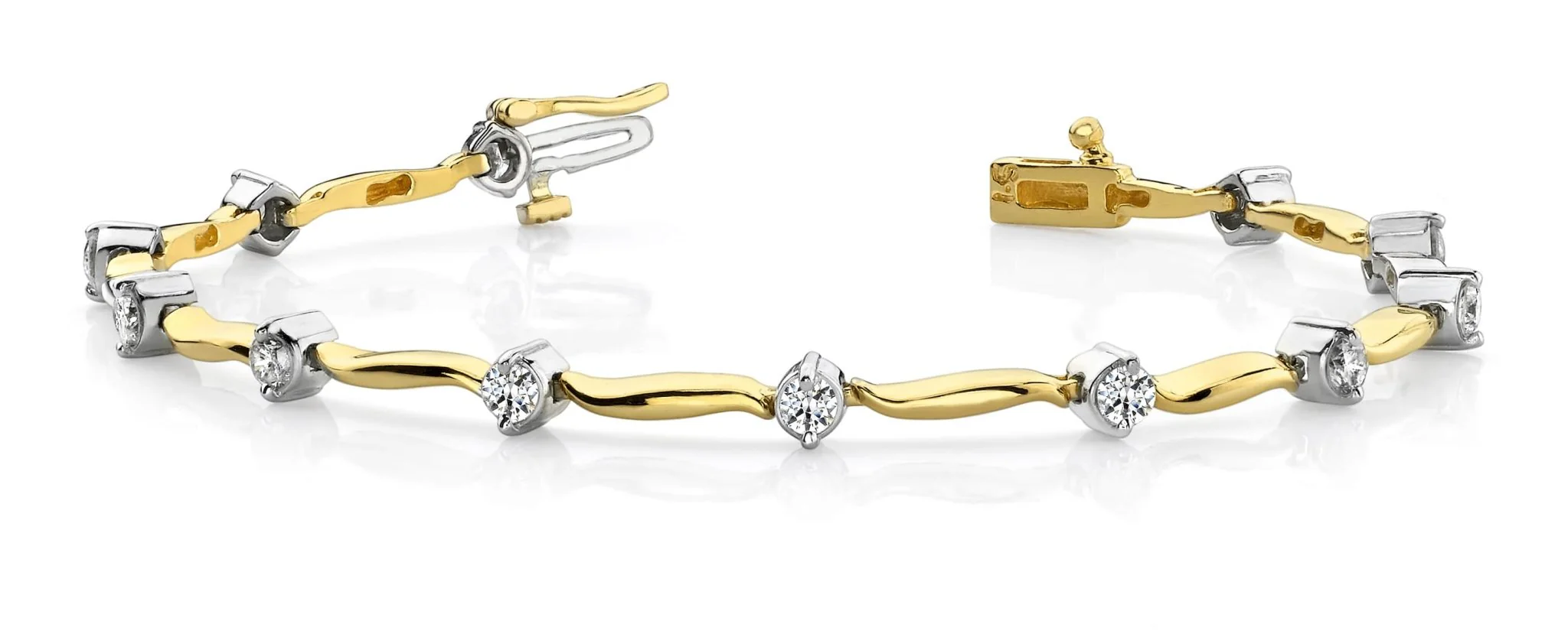 Wavy Link Diamond Bracelet with 1.50 ct.(finished) 3.25mm - Image 5