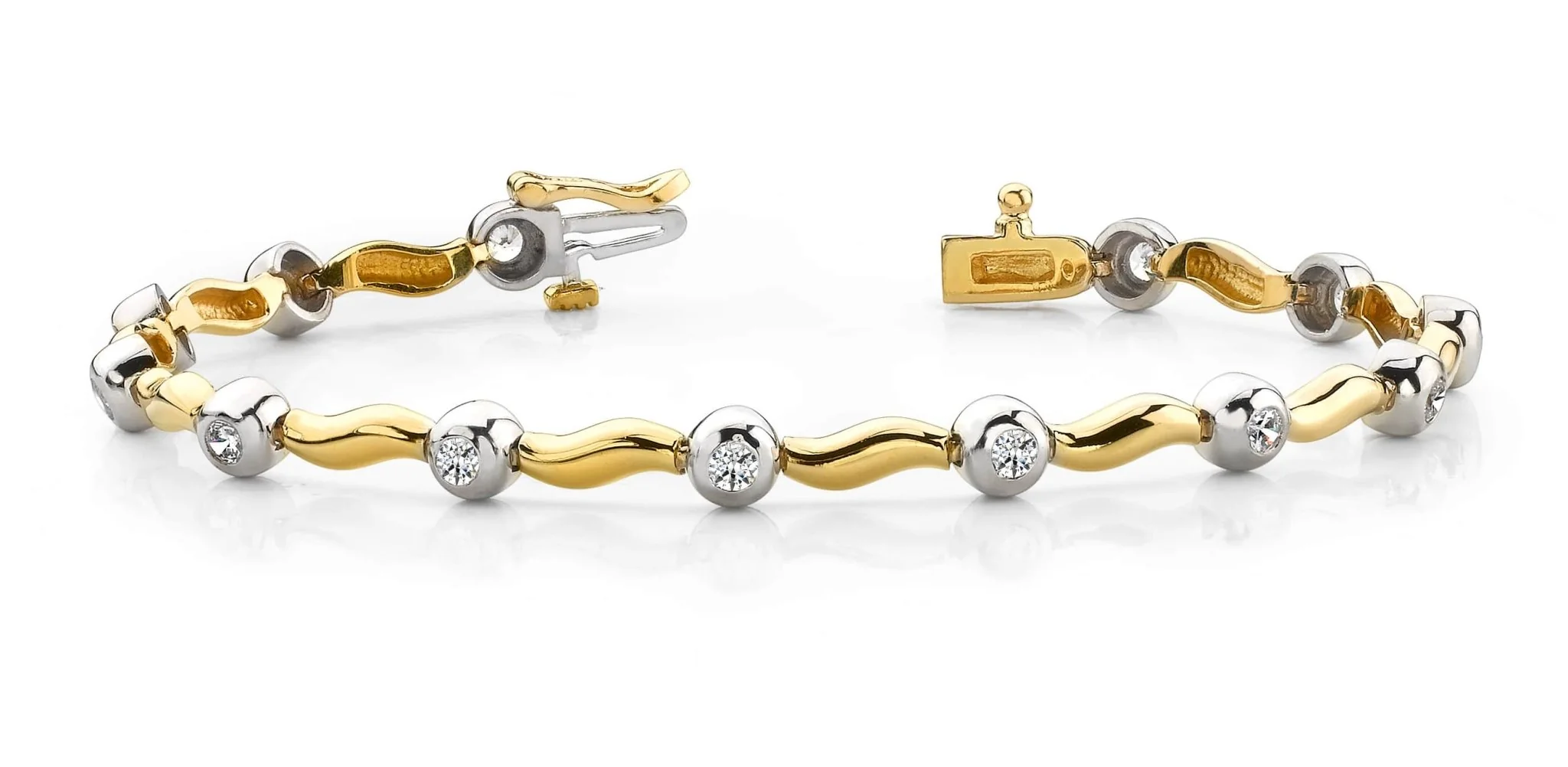 Wavy Link Diamond Bracelet with 0.52 ct.(finished) 2.25mm - Image 3