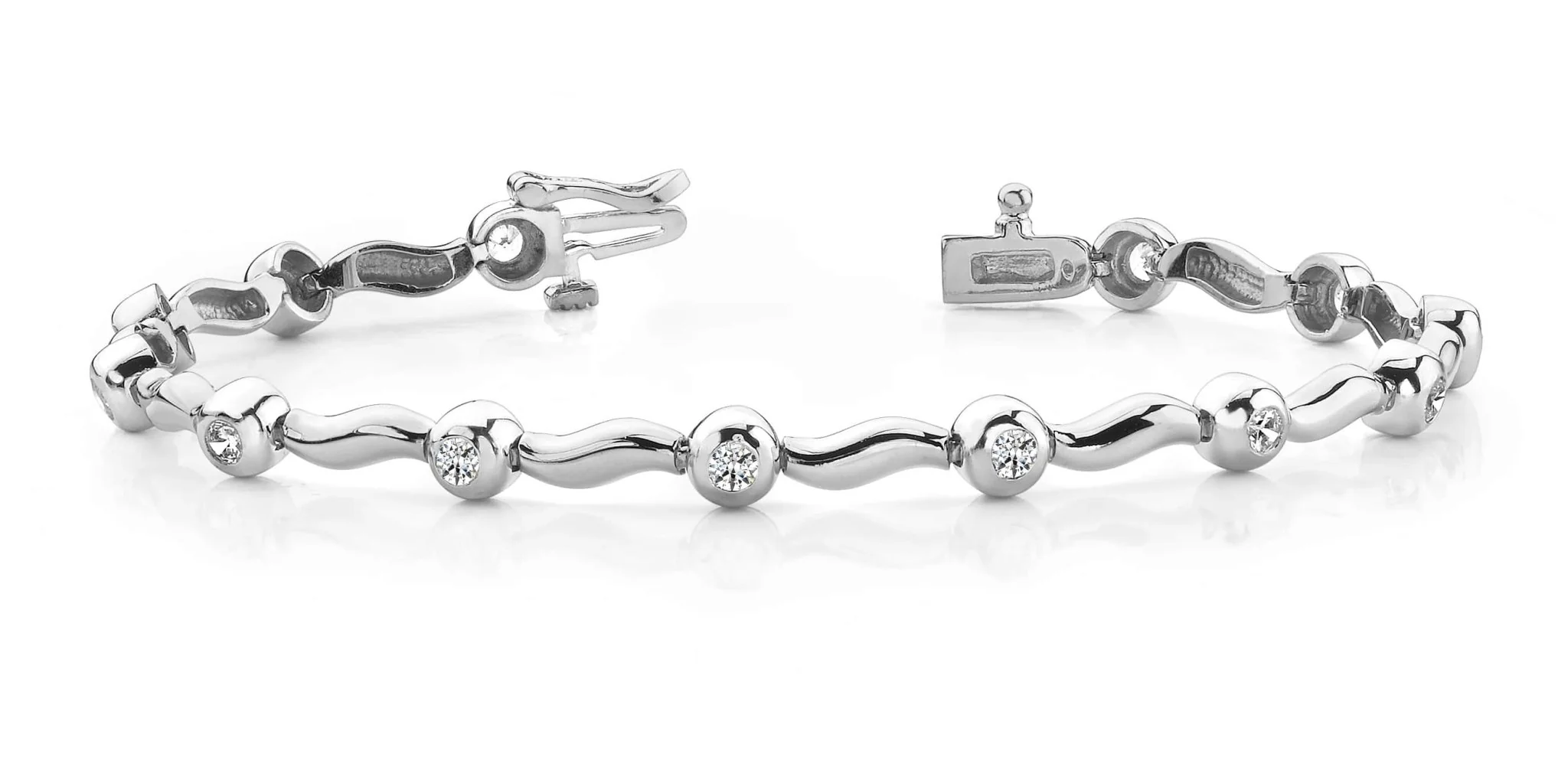 Wavy Link Diamond Bracelet with 1.00 ct.(finished) 2.75mm - Image 4