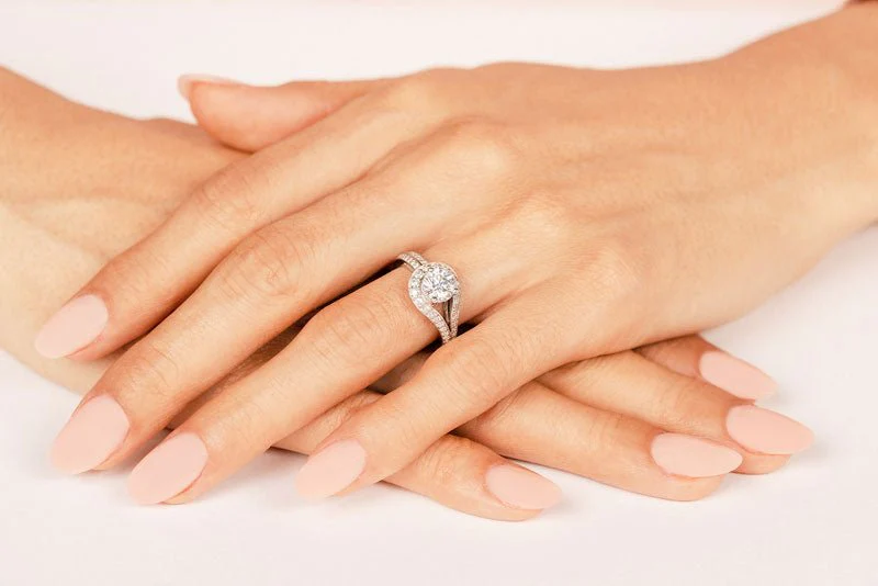 Whirl Wind Romance Twist Shank Diamond Engagement Ring with 1.06 ct. (0.50 ct. center diamond) - Image 5