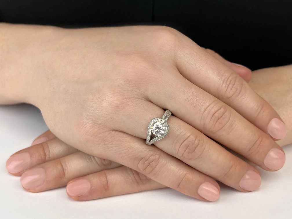 Whirl Wind Romance Twist Shank Lab-Grown Diamond Engagement Ring with 1.06 ct. (0.50 ct. center diamond) - Image 3