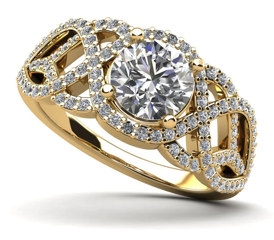Woven Anniversary Ring With Round Center Diamond Diamond  with 1.50 ct.(finished) 1mm, 6.5mm - Image 2
