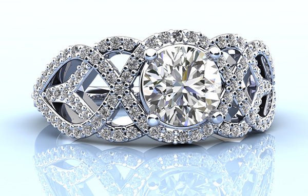 Woven Anniversary Ring With Round Center Diamond Diamond  with 1.50 ct.(finished) 1mm, 6.5mm - Image 3