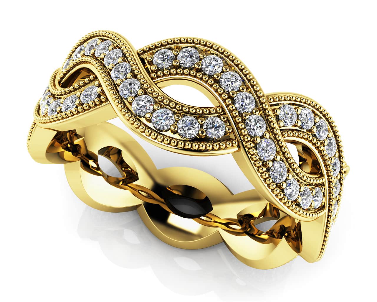 Woven Band Diamond Eternity Ring  with 0.70 ct.(finished) 1.2mm - Image 2