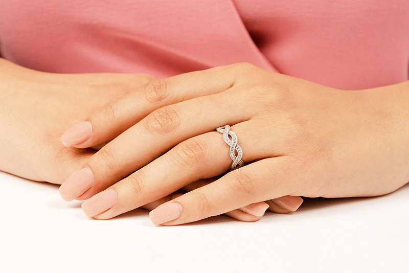 Woven Band Diamond Eternity Ring  with 0.70 ct.(finished) 1.2mm - Image 4