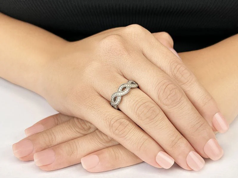 Woven Band Diamond Vintage Lab-Grown Diamond Ring with 0.38 ct.(finished) 1.2mm - Image 3