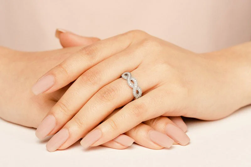 Woven Band Diamond Vintage Lab-Grown Diamond Ring with 0.38 ct.(finished) 1.2mm - Image 5