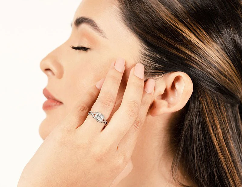 Woven Band Princess Lab-Grown Diamond Engagement Ring with 1.58 ct. (1.25 ct. center diamond) - Image 3