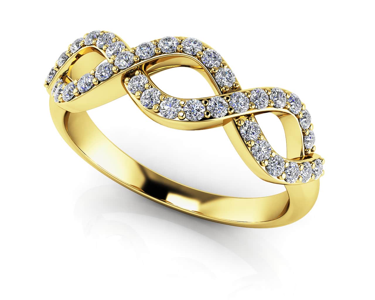 Woven Diamond Anniversary Lab-Grown Diamond Ring with 0.44 ct.(finished) 1.4mm - Image 2