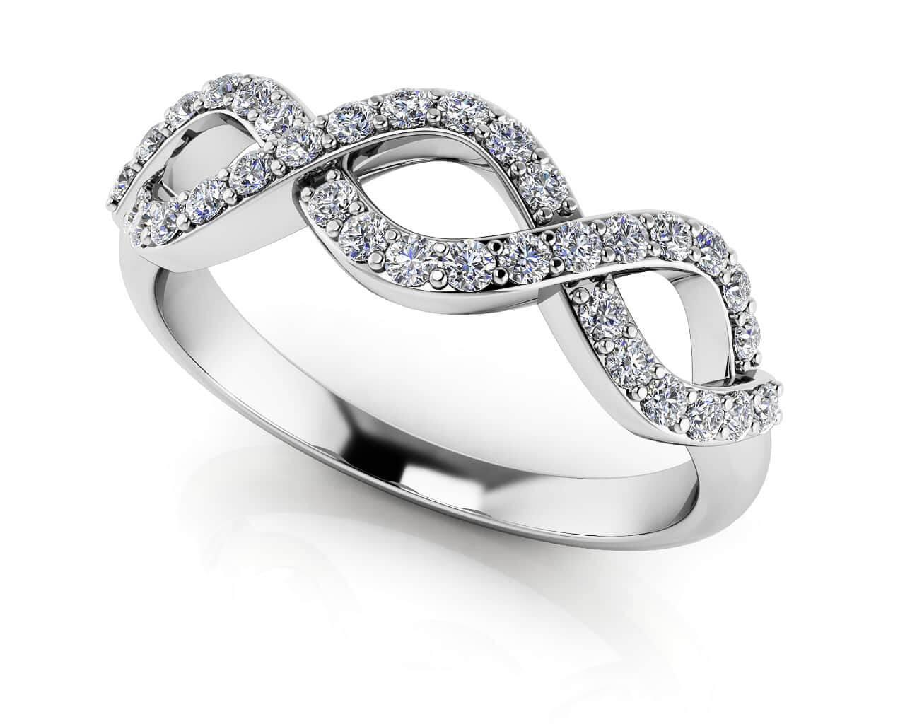 Woven Diamond Anniversary Lab-Grown Diamond Ring with 0.60 ct.(finished) 1.6mm