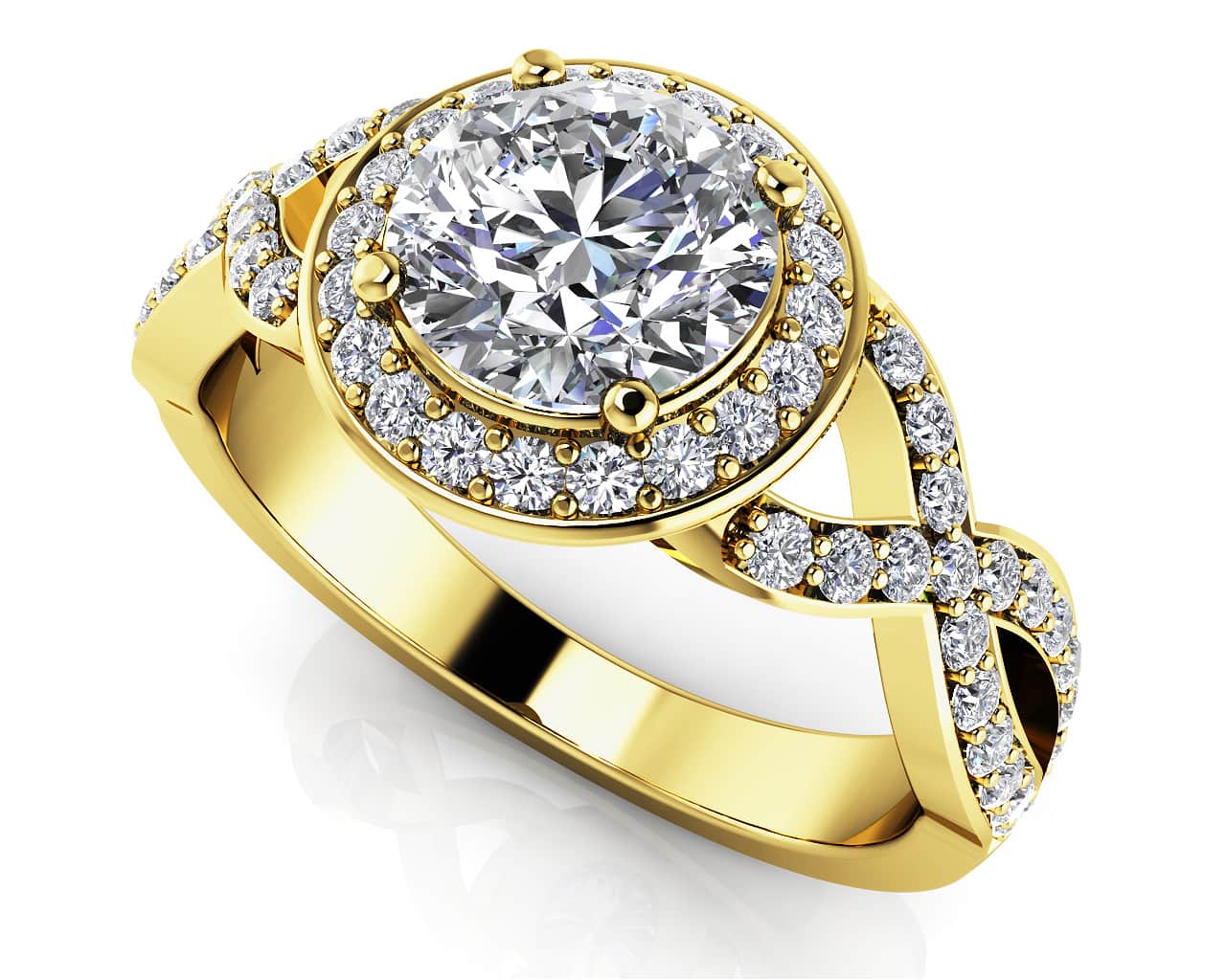 Woven Diamond Engagement Ring with 2.39 ct. (2.00 ct. center diamond) - Image 2