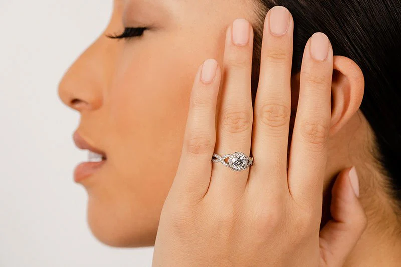 Woven Lab-Grown Diamond Engagement Ring with 1.16 ct. (0.75 ct. center diamond) - Image 4