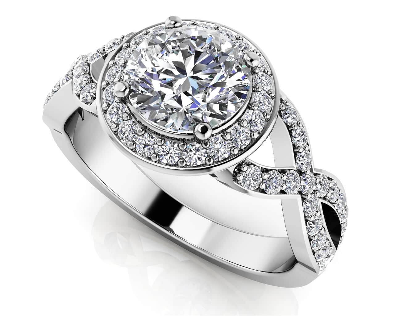 Woven Lab-Grown Diamond Engagement Ring with 2.39 ct. (2.00 ct. center diamond)