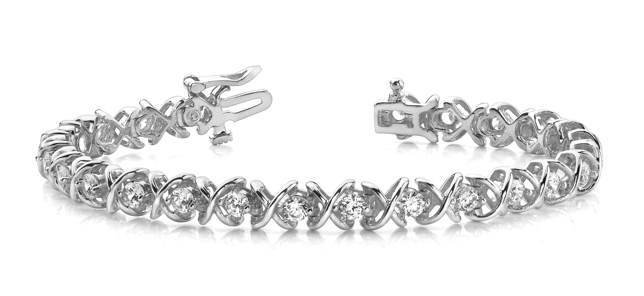 X Link Diamond Tennis Diamond Bracelet with 1.11 ct.(finished) 1.8mm - Image 4