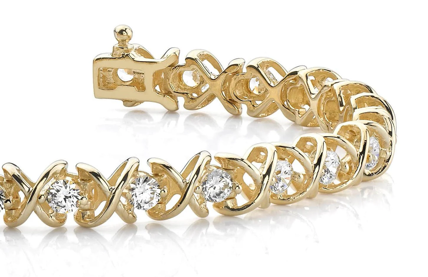 X Link Diamond Tennis Lab-Grown Diamond Bracelet with 3.00 ct.(finished) 3.2mm - Image 2