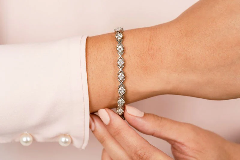 X Pattern Diamond Bracelet with 3.20 ct.(finished) 2.5mm - Image 3