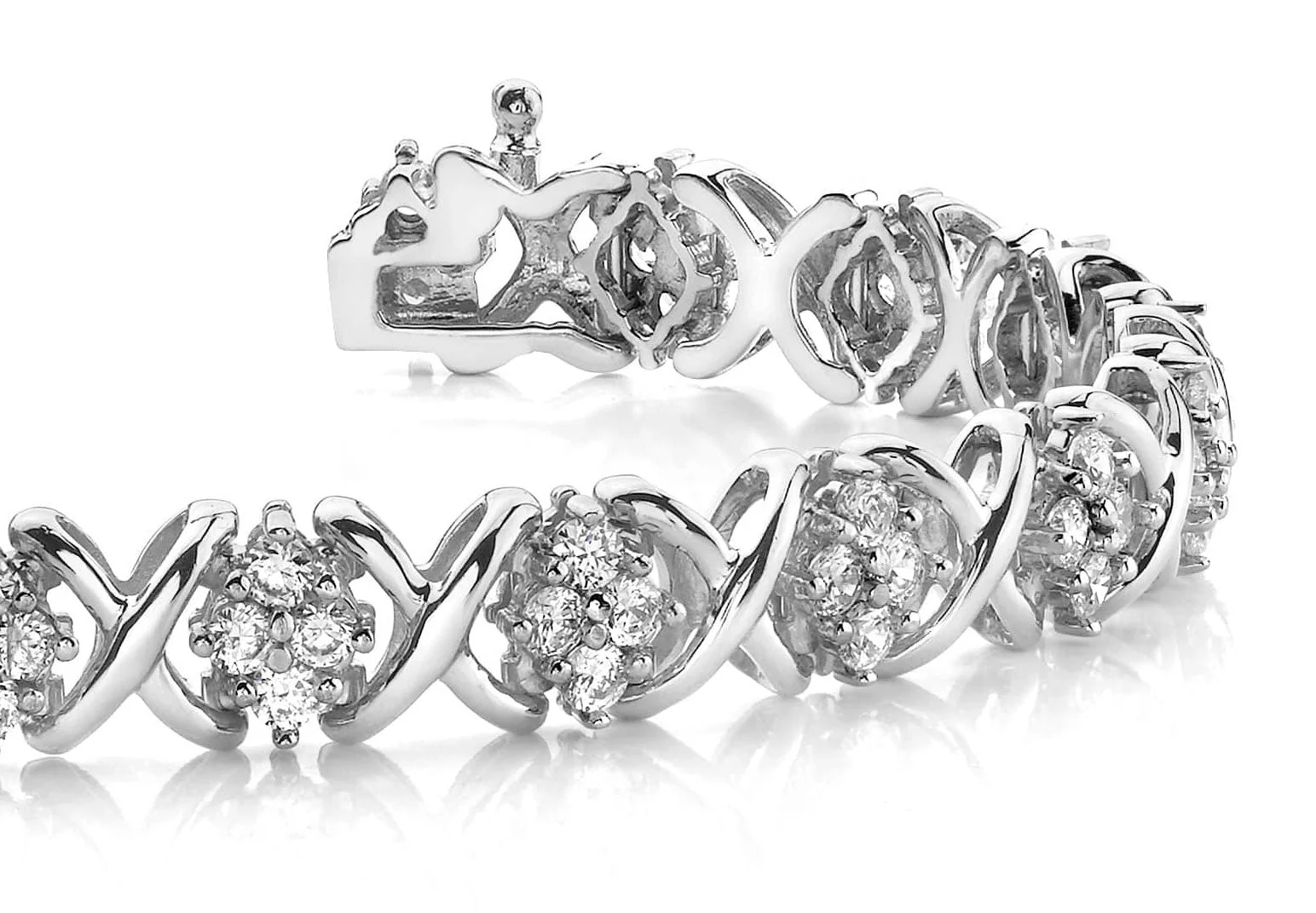 X Quad Diamond Bracelet with 2.66 ct.(finished) 2.1mm